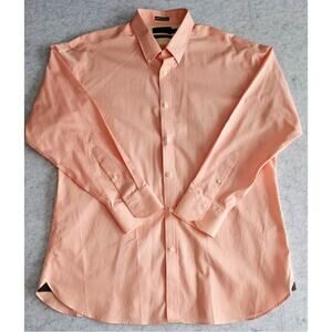 Brown Black 1826 Button Up Dress Shirt 100% Egyptian Cotton Mens Sz 17.5 34 NEW